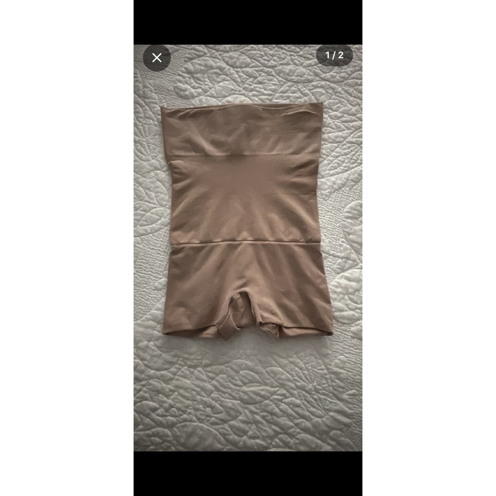 SPANX HIgh Boyshorts Beige‎ Sz E